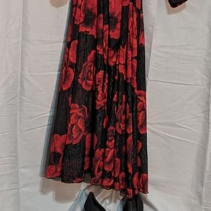 Red Black Floral Dress